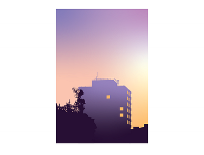 Sunset art building color colourful gradient graphic illustration illustrator london shadow sky skyline sunset uk vector