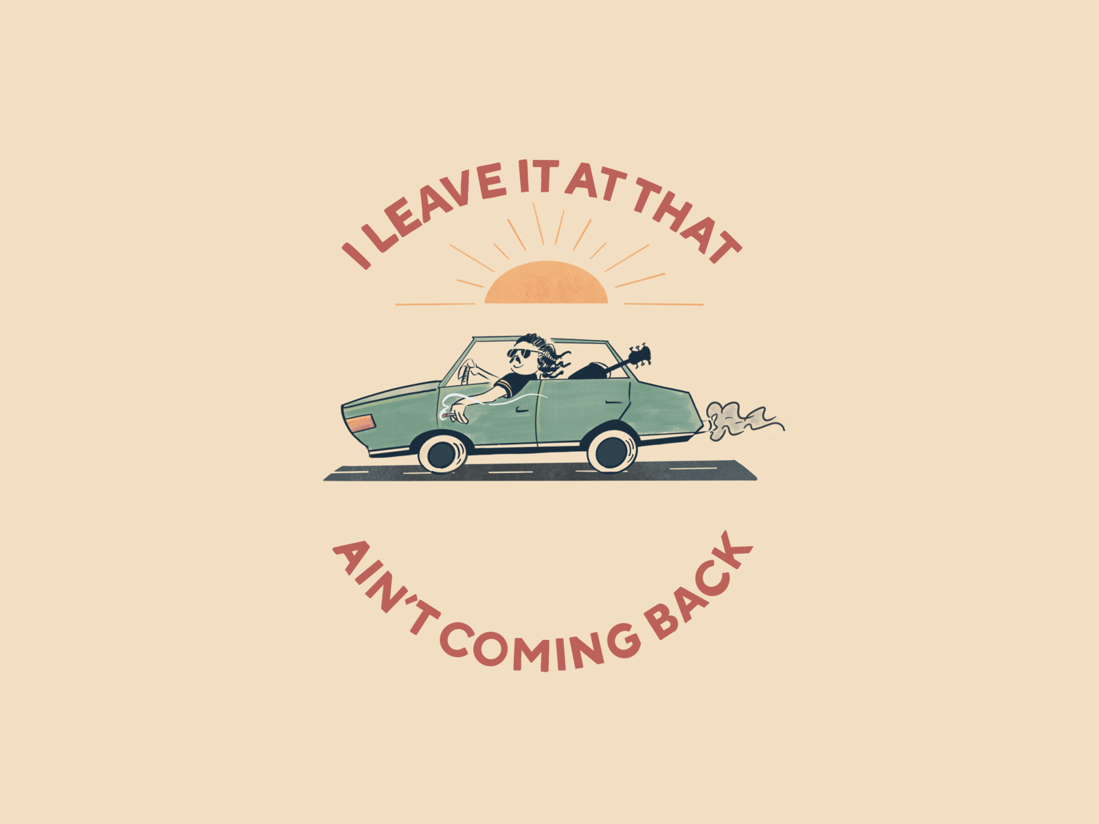 I Leave It At That - Pist Idiot anim animated animated gif animatedgif animation aussie car draw drawing drawn illustration illustrations pistidiots procreate rock sun typo typography