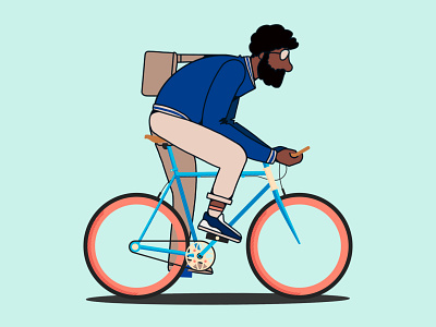 Cyclist on the run art bike color cycling cyclist drawing illustration illustrator procreate