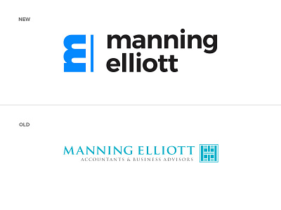 Manning Elliott Before After accountant branding e logo m me tax