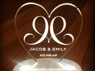 Glass Cake Topper