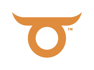 Primitive Logo agency branding buffalo bull circle cow horns logo minimal orange simple