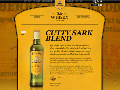Cutty Sark Whisky Page