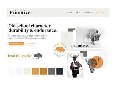 Primitive Agency Moodboard agency badge branding buffalo logo moodboard orange primitives styleguide stylescape utah website