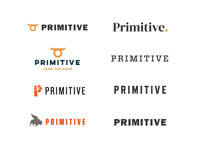 Primitive Logo Options agency bison branding branding design horns logo logotype midwest minimal