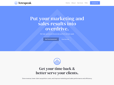 Tetrapeak Website agency blue branding consulting ux website website design