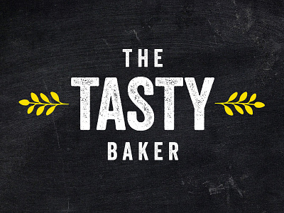 The Tasty Baker Logo bakery branding chalk identity leaf logo natural wheat