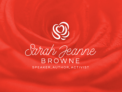 Sarah Jeanne Browne Personal Brand Logo author brand branding heart identity logo logo design rose speaker