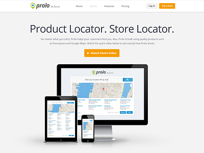 Prolo Demo button ipad iphone monitor responsive website