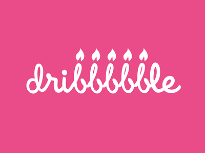 Dribbble Turns 5 birthday candle dribbble