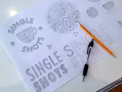 Single Shots Logo Sketches branding coffee drawing logo play sketch sketched typography
