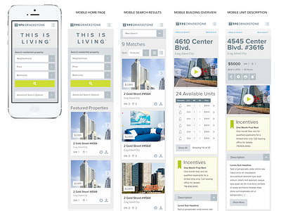 Mobile Real Estate Website UX iphone mobile real estate ui ux web design website