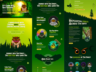 The Forest Website brand identity branding forest green logo logo design owl trees ui ux vector web design website