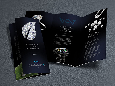 Diamond Brochure blue branding brochure crown diamond leaf logo print