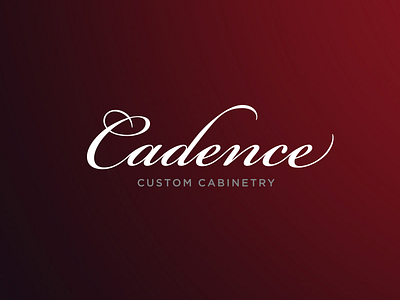 Cadence Custom Cabinetry brand branding cabinetry cabinets logo logotype script wood