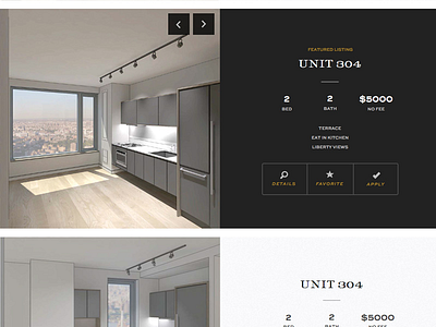 Availabilities Featured Listing card carousel housing luxury real estate ui ux website