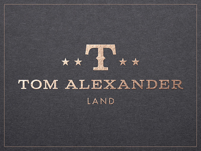 Tom Alexander Land Logo branding copper logo monogram ranch real estate star t texas woodtype