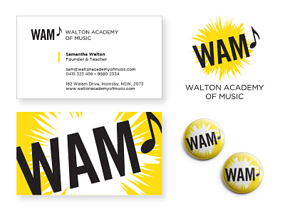 WAM Music Branding badge branding card comic explosion logo music musical note