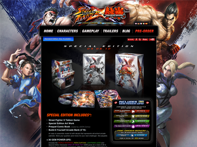 Website Pre-Order Page box art dvd fighting game streetfighter video website
