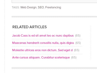 Related Articles dots related articles tags