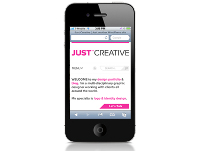 JUST™ Creative Mobile View iphone mobile responsive web webdesign website