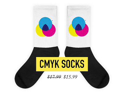 CMYK Designer Socks black christmas cmyk cyan gift magenta present socks yellow