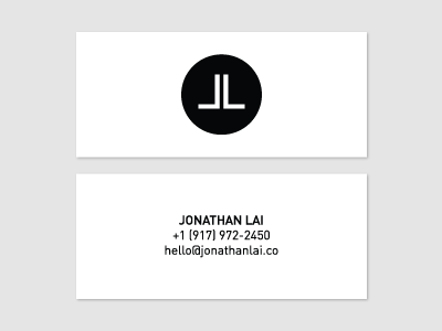 JL Mini Cards black business cards card j l white