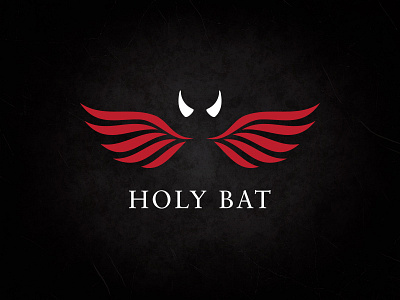 Holy Bat Logo angel bat bird branding demon evil halo horns logo wings