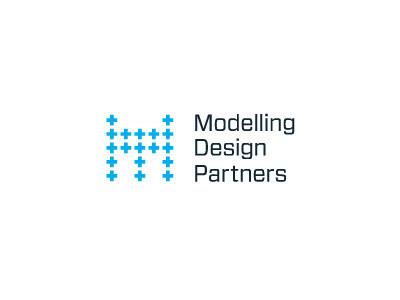 Modelling Design Partners Logo blue finance forza math plus scientific typography