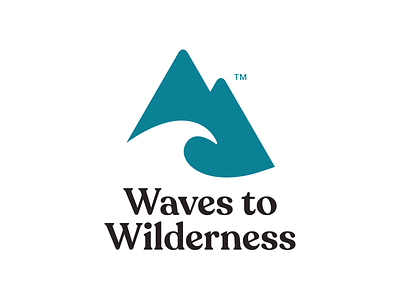 Waves To Wilderness Logo branding clothing fashion logo logo design mountain negative space recoleta typography wave