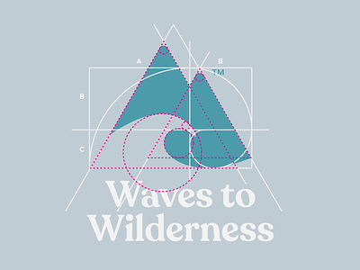 Logo Grid using Golden Ratio for Waves to Wilderness blueprint branding fashion fibonacci golden ratio goldenratio logo logo grid logogrid