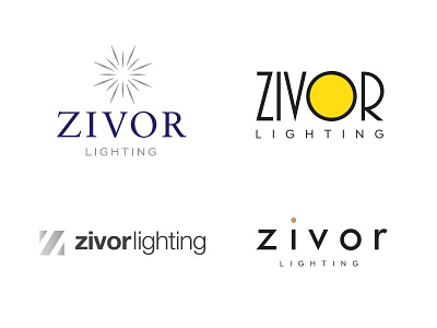 Zivor Lighting Logo Concepts branding light logo logo design