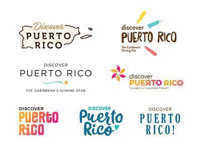 Discover Puerto Rico Logo Travel Agency agency branding concepts logo logo 2d logo 3d script tourism travel