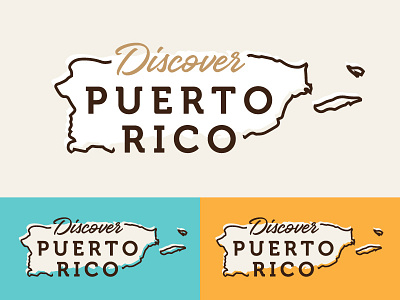 Discover Puerto Rico Logo Concept agency branding illustration island line art logo puerto rico travel