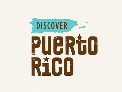Discover Puerto Rico Logo Concept heart logo puerto rico star triangle