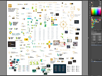 Artboard Branding Exploration for Church Branding artboard behind the scenes branding church illustrator logo logo design sketching typography