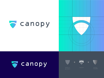 Canopy Cyber Security Logo Branding branding canopy cyber logo logo design protection security shield