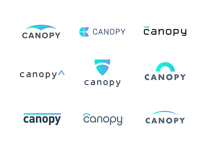 Canopy Cyber Security Logo Design Concepts branding canopy concept cyber security digital logo logo design security tech typography