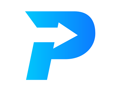 P Alphabet Logo 11/26 arrow blue fast house negative space p property real estate sell