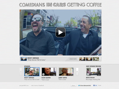 Comedians In Cars Getting Coffee Website button play show sketched slider thumbnail tv ui ux video vimeo website youtube