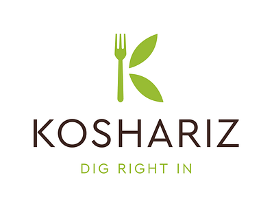 Koshari Egyptian Food - Alphabet Logo 16/26 branding egypt fork k leaf leaf logo leaves restaurant