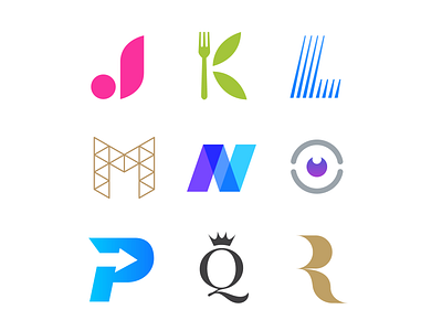 Alphabet Logos Summary (2 of 3) branding j k l logo logo design m n o p q r