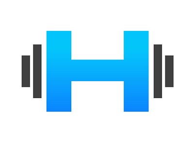 H Gym Fitness Logo - Alphabet Logo 19/26 barbell branding dumbell fitness gym h logo logo design weights