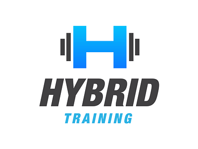 Hybrid Training Gym Fitness Logo - Alphabet Logo 19/26 barbell branding dumbell fitness gym h helvetica logo logo design