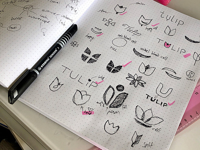 Tulip Logo Design Process Sketches branding design process logo logo design logo sketch process sketch sketchbook sketching