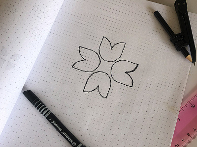 Tulip Logo Sketch aid branding community cross flower health logo process sketch tulip