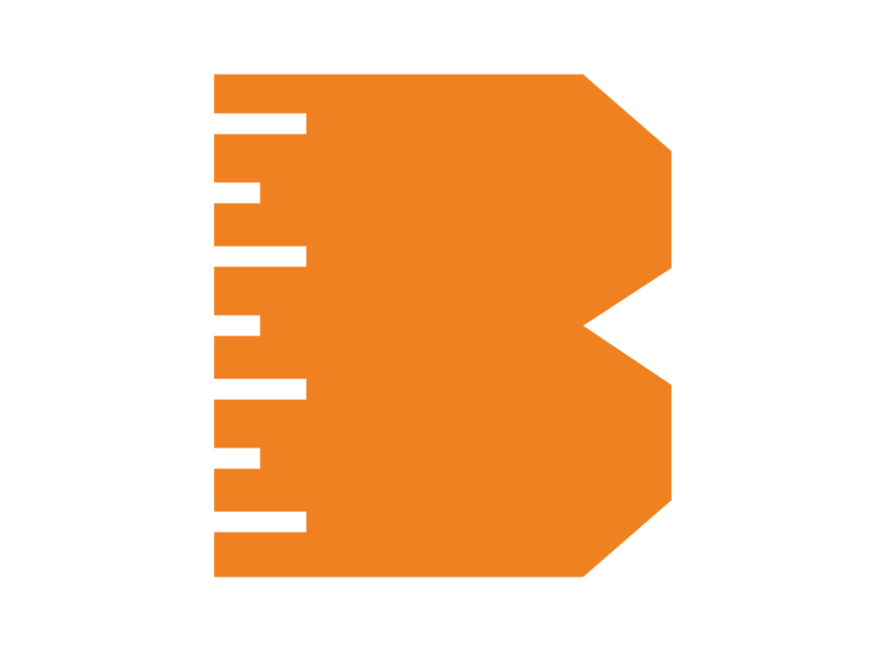 B - Alphabet Logo 25/26 b branding construction logo logo design ruler square