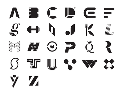 26 Alphabet Logos In Black By Jacob Cass On Dribbble