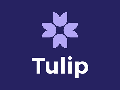 Tulip Logo Reverse branding charity flower health logo logo design plus purple