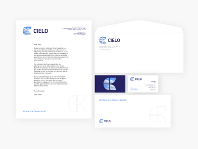 Cielo Stationery branding c corporate corporate branding logo design sky stationery stationery design stationery mockup